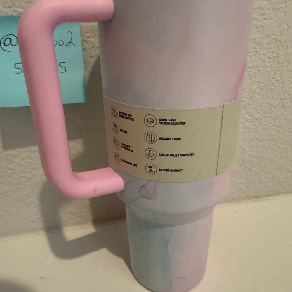 Stanley Watercolor Tulle Pink 40 oz Tumbler Water Cup Quencher H2.0 FlowState - Picture 4 of 10